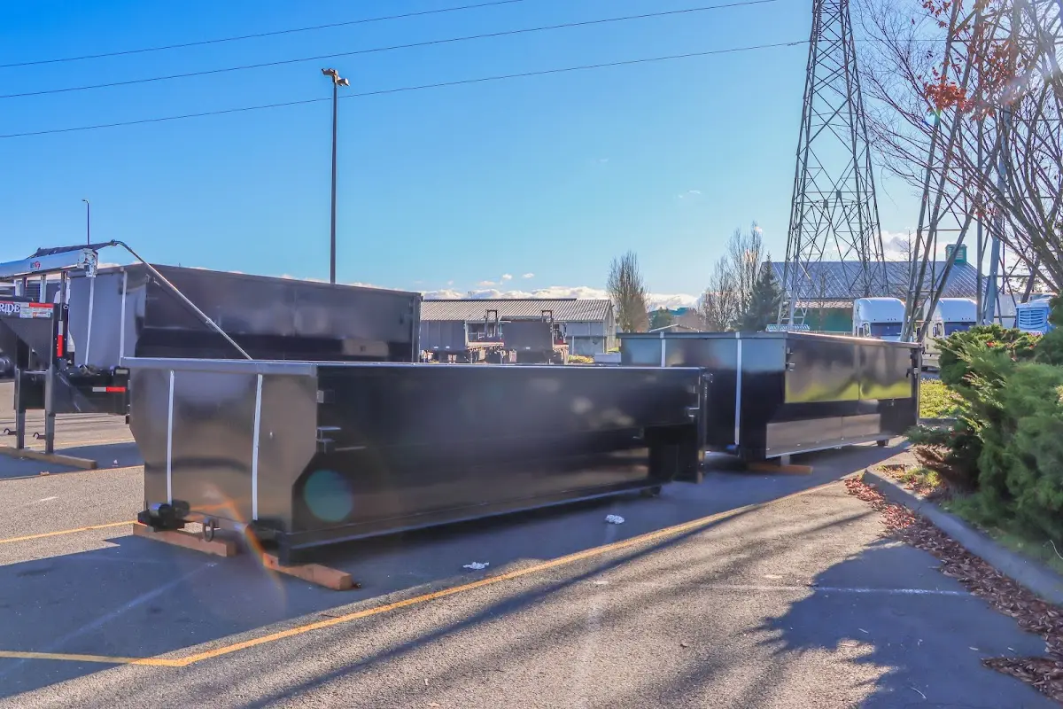 Roll-off dumpster ready for waste disposal at job site for Estate Cleanout Dumpster Rental in Belle Isle